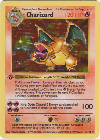 Charizard (4/102) (Shadowless) [Base Set 1st Edition] | Fandemonia Ltd