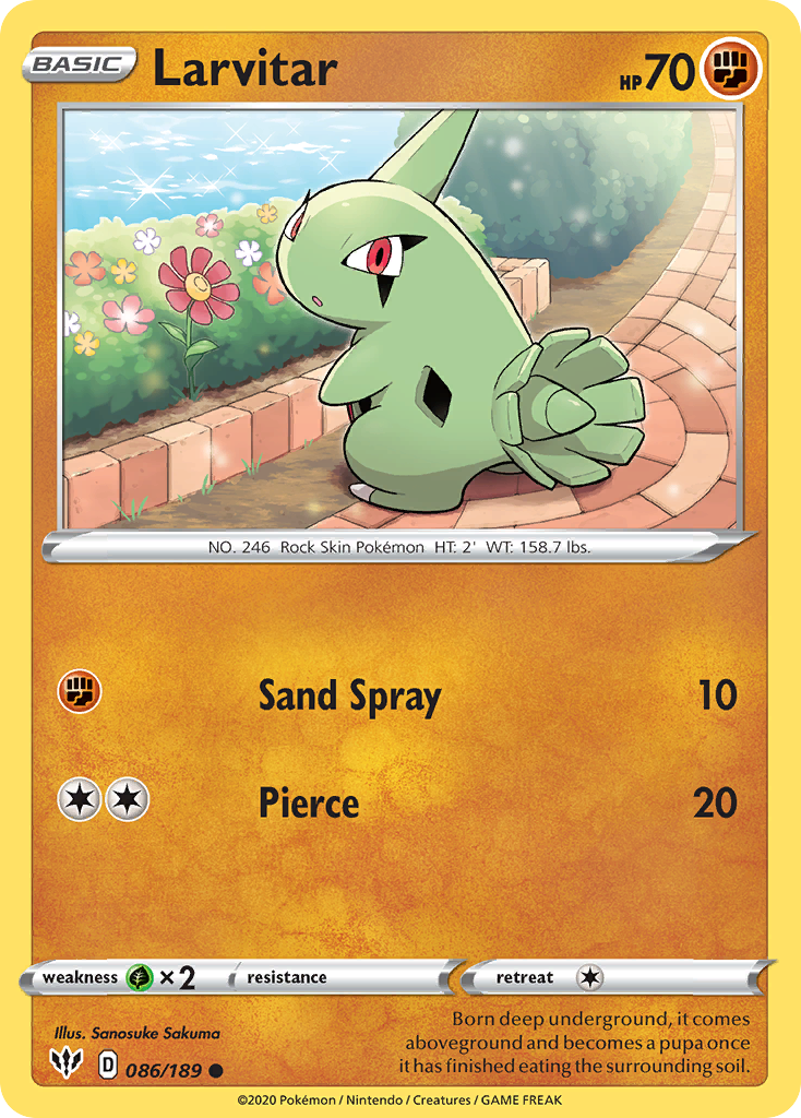 Larvitar (086/189) [Sword & Shield: Darkness Ablaze] | Fandemonia Ltd