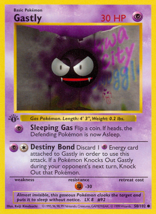 Gastly (50/102) (Shadowless) [Base Set 1st Edition] | Fandemonia Ltd