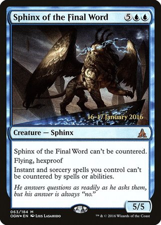 Sphinx of the Final Word [Oath of the Gatewatch Promos] | Fandemonia Ltd