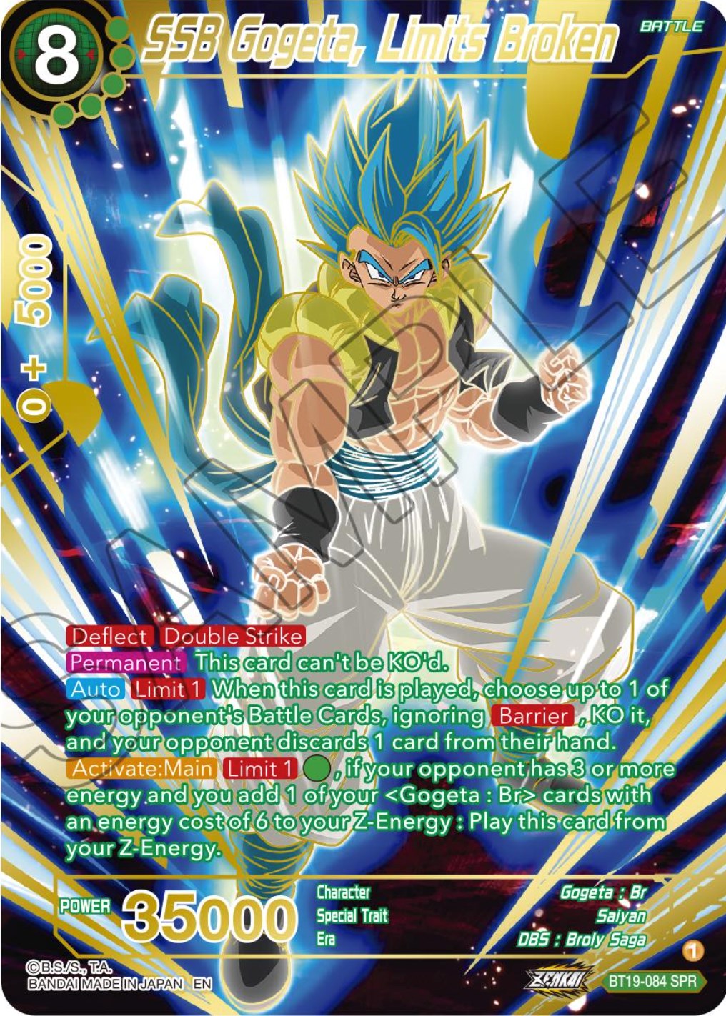 SSB Gogeta, Limits Broken (SPR) (BT19-084) [Fighter's Ambition] | Fandemonia Ltd