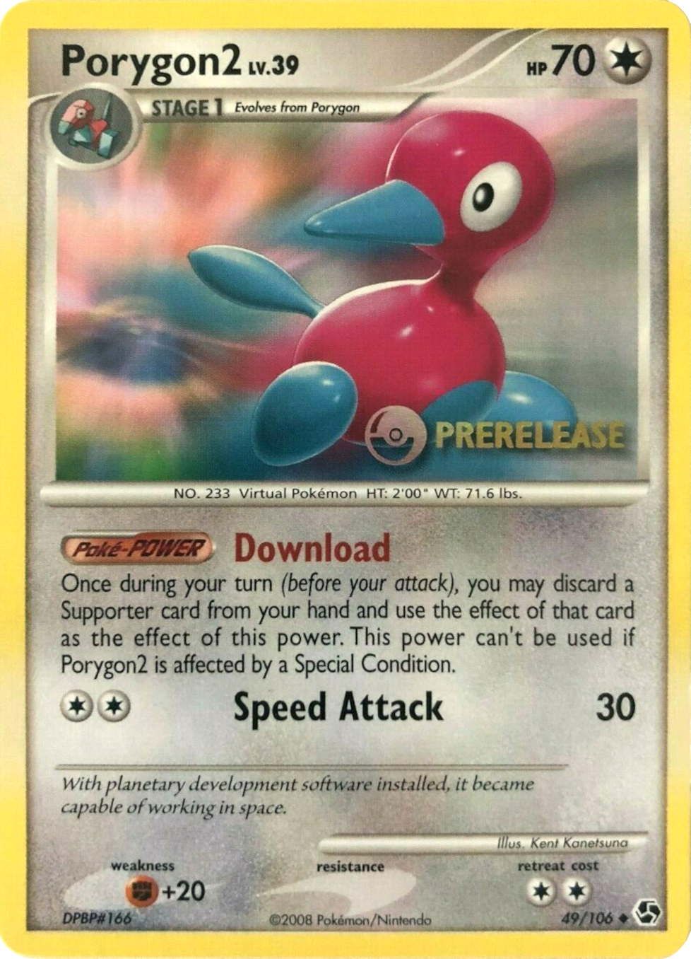 Porygon2 (49/106) (Prerelease Promo) [Diamond & Pearl: Black Star Promos] | Fandemonia Ltd