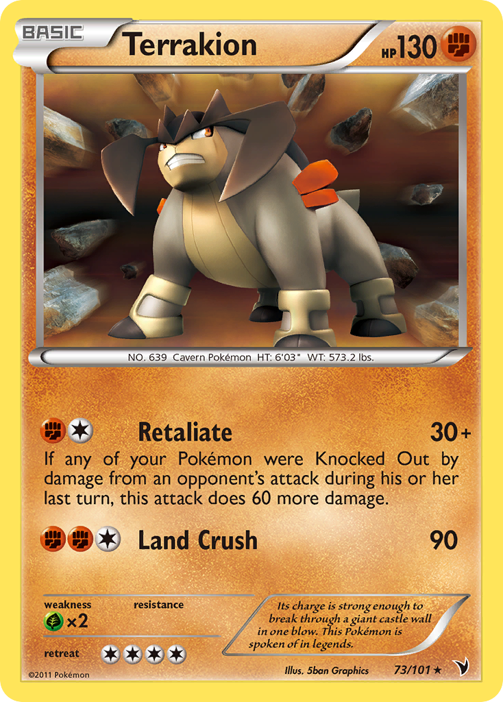 Terrakion (73/101) [Black & White: Noble Victories] | Fandemonia Ltd