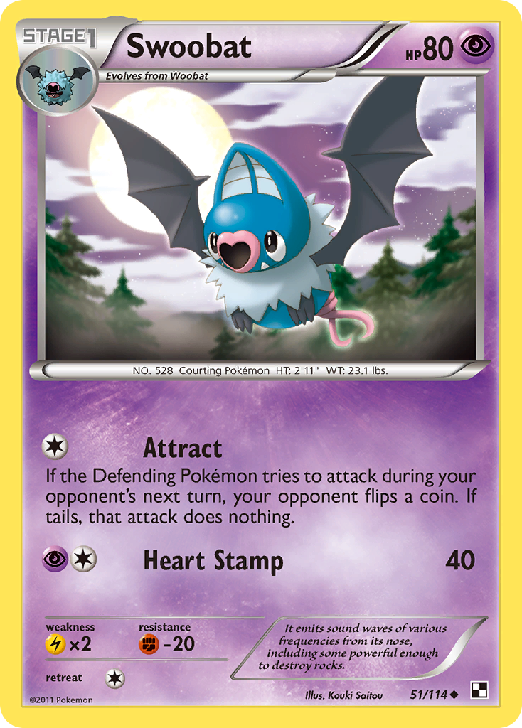 Swoobat (51/114) [Black & White: Base Set] | Fandemonia Ltd