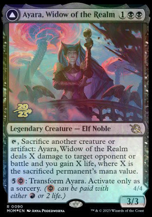 Ayara, Widow of the Realm // Ayara, Furnace Queen [March of the Machine Prerelease Promos] | Fandemonia Ltd