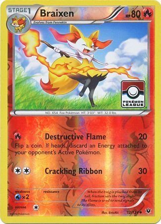 Braixen (12/124) (League Promo) [XY: Fates Collide] | Fandemonia Ltd