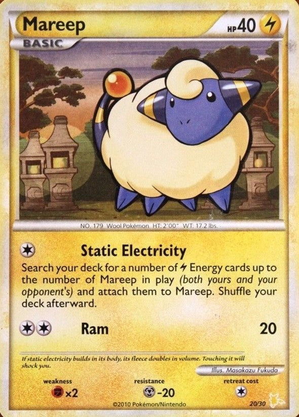 Mareep (20/30) [HeartGold & SoulSilver: Trainer Kit - Raichu] | Fandemonia Ltd