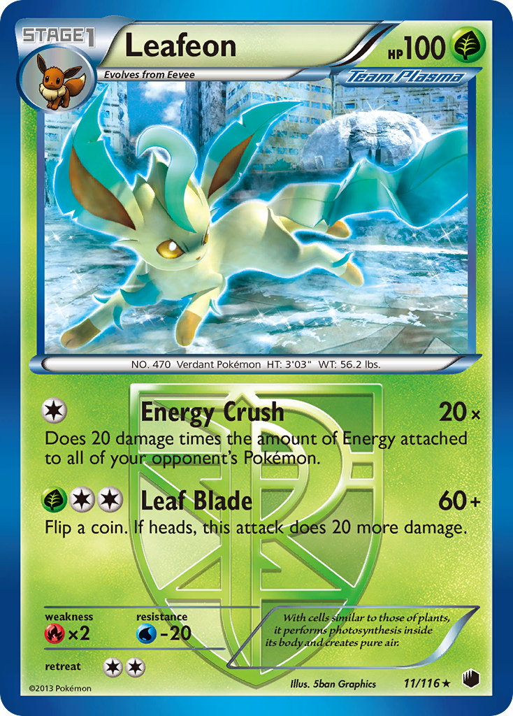 Leafeon (11/116) [Black & White: Plasma Freeze] | Fandemonia Ltd