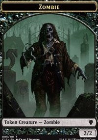 Zombie (005) // Gold (010) Double-sided Token [Commander 2017 Tokens] | Fandemonia Ltd