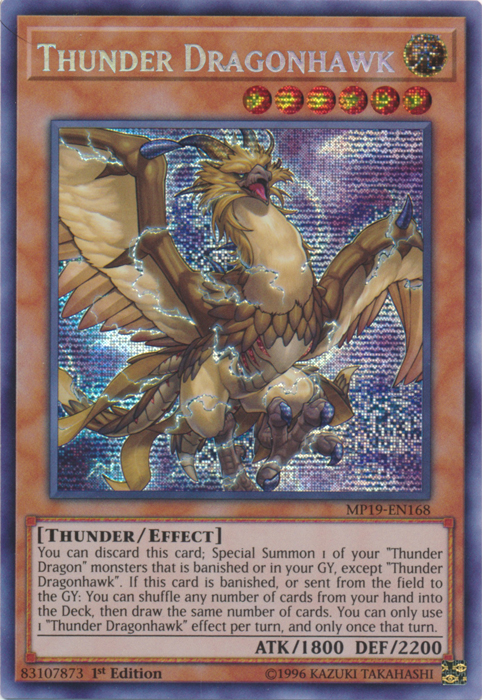 Thunder Dragonhawk [MP19-EN168] Prismatic Secret Rare | Fandemonia Ltd