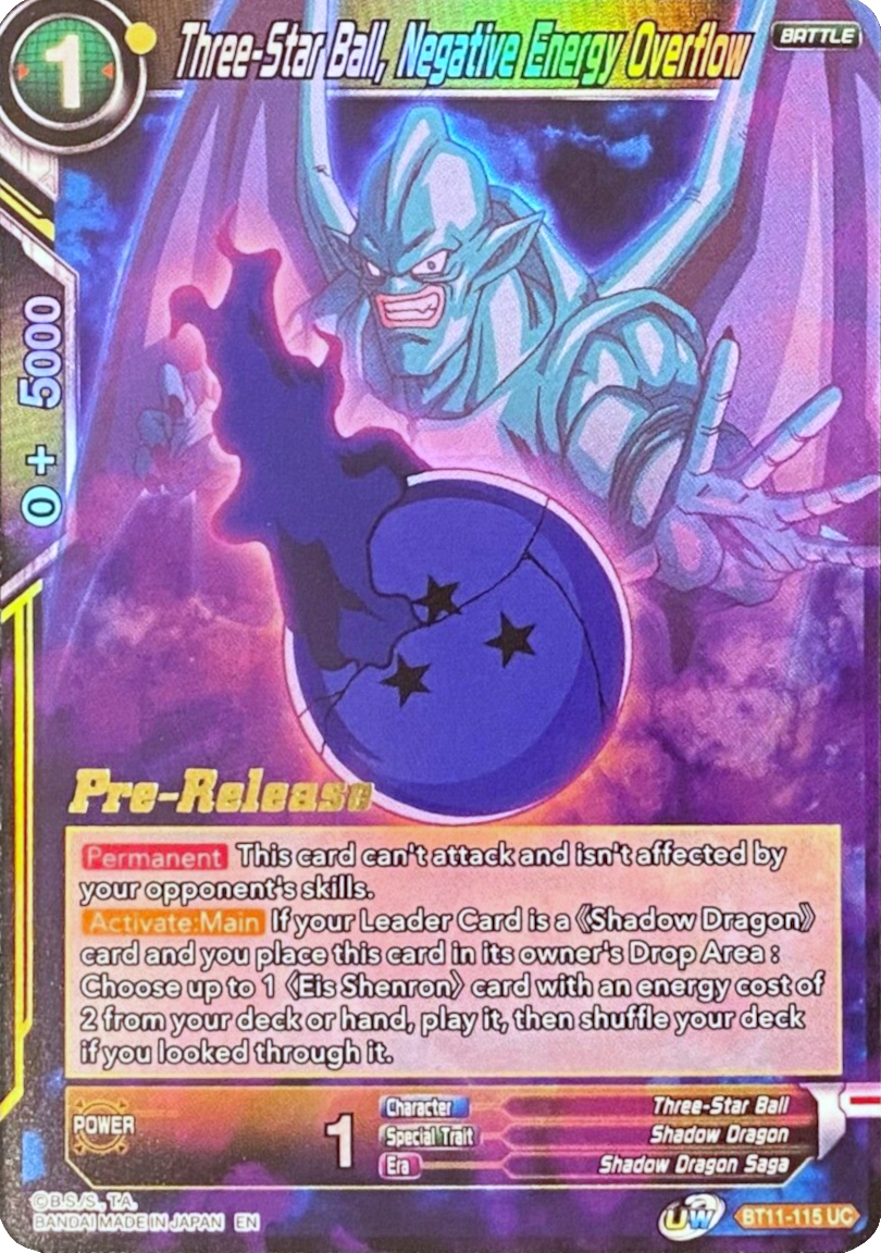 Three-Star Ball, Negative Energy Overflow (BT11-115) [Vermilion Bloodline Prerelease Promos] | Fandemonia Ltd