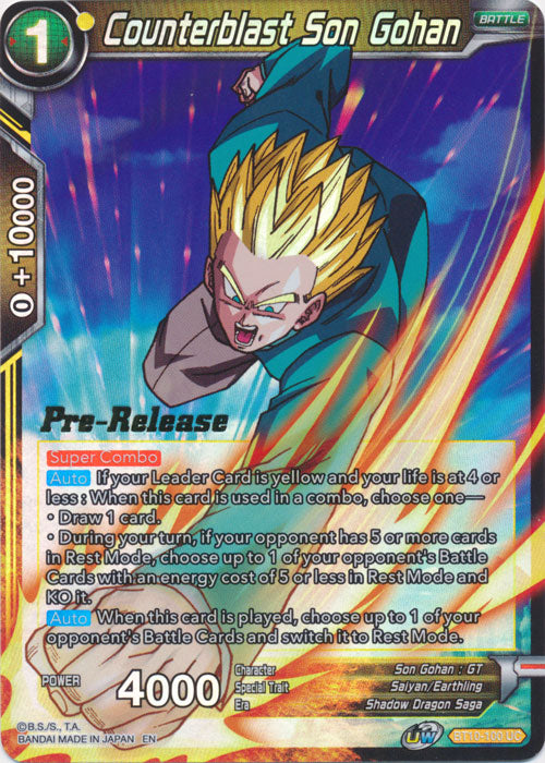 Counterblast Son Gohan (BT10-100) [Rise of the Unison Warrior Prerelease Promos] | Fandemonia Ltd