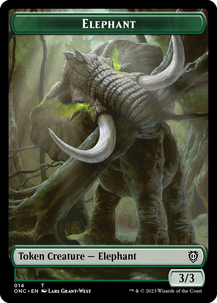 Human Soldier // Elephant Double-Sided Token [Phyrexia: All Will Be One Commander Tokens] | Fandemonia Ltd