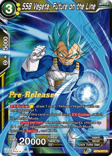 SSB Vegeta, Future on the Line (BT16-077) [Realm of the Gods Prerelease Promos] | Fandemonia Ltd