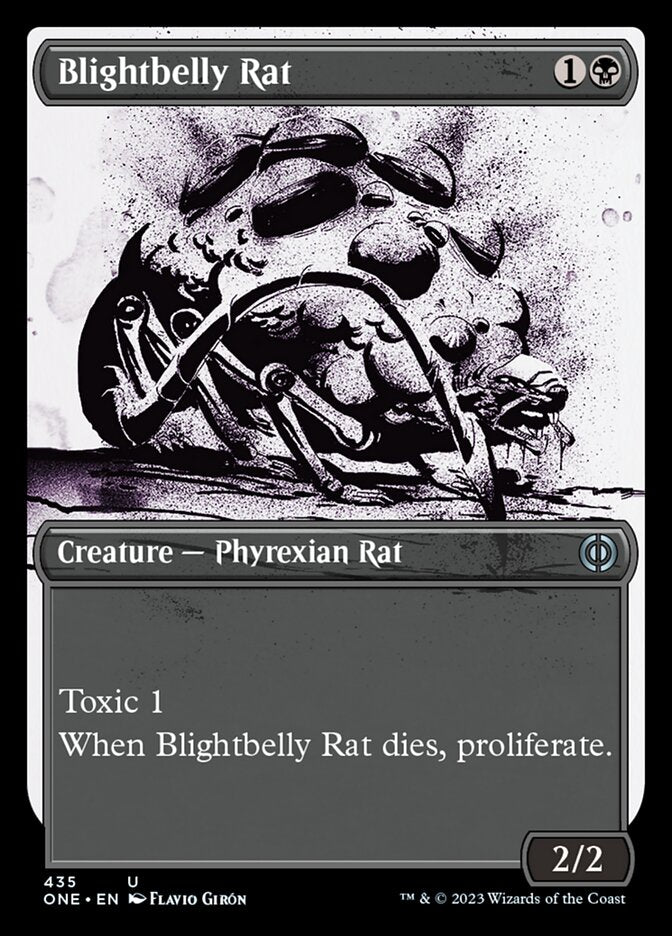 Blightbelly Rat (Showcase Ichor Step-and-Compleat Foil) [Phyrexia: All Will Be One] | Fandemonia Ltd