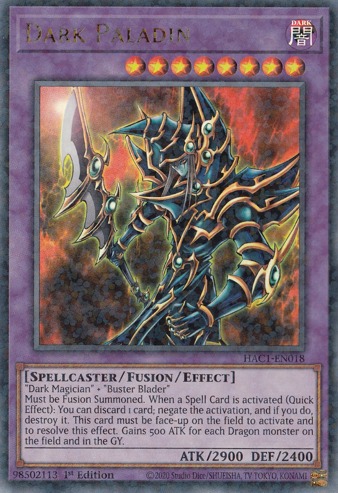 Dark Paladin (Duel Terminal) [HAC1-EN018] Parallel Rare | Fandemonia Ltd