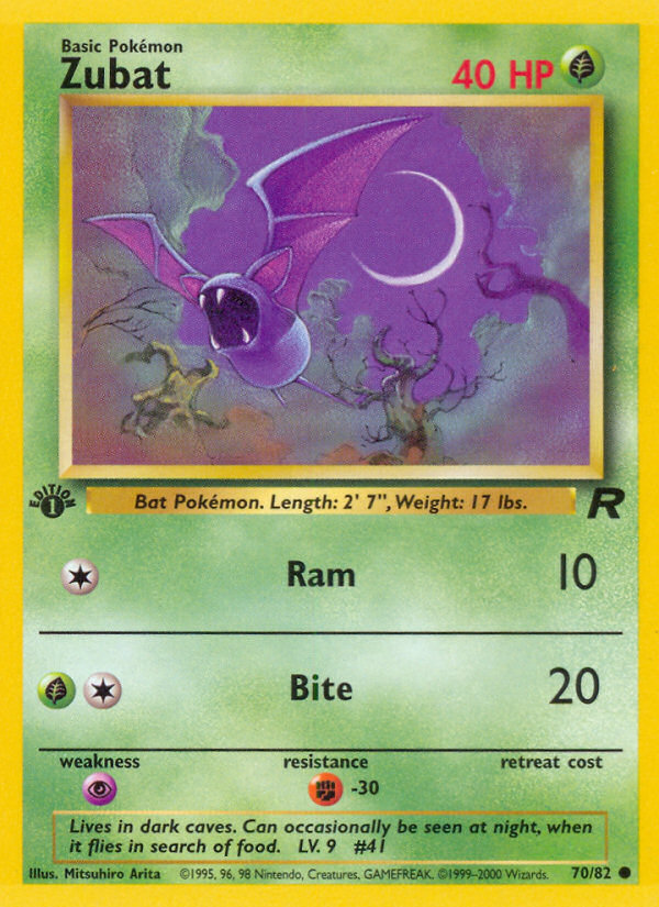 Zubat (70/82) [Team Rocket 1st Edition] | Fandemonia Ltd